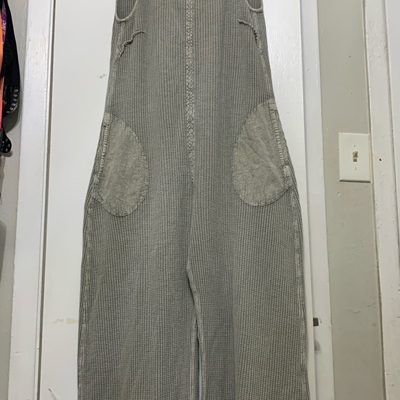Casual Gray Women's Denim Overalls - Picture 1 of 7